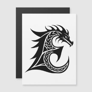 Drachengestalteter Buchstabe E, Drachenschrift, Mo Magneteinladung