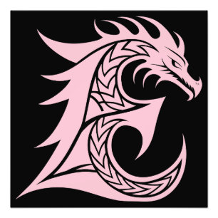Drachengestalteter Buchstabe E, Dragonalphabet, Mo Fotodruck