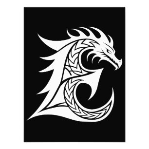 Drachengestalteter Buchstabe E, Dragonalphabet, Mo Fotodruck