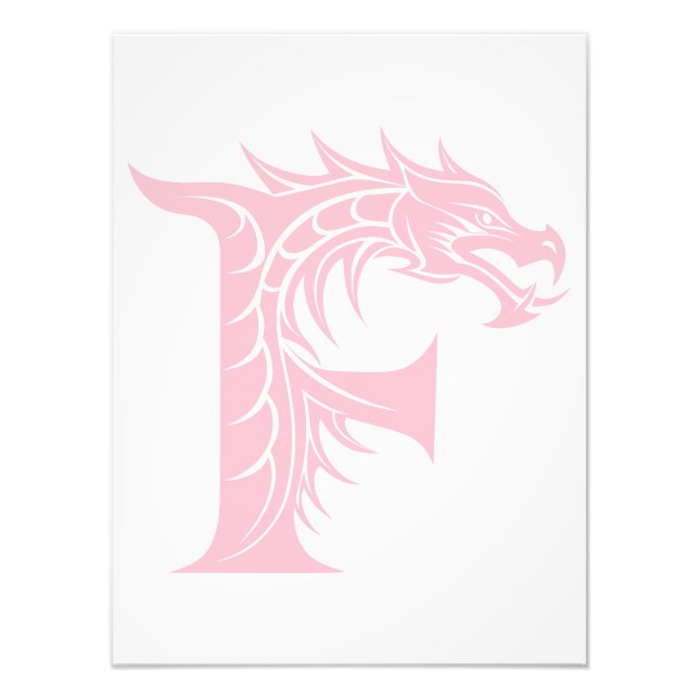 Drachengestalteter Buchstabe F, Drachenschrift, Mo Fotodruck (Vorne)