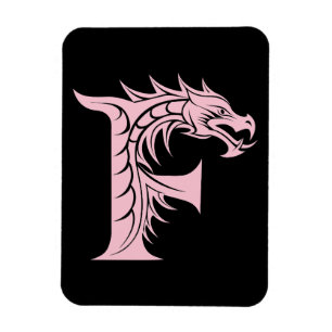 Drachengestalteter Buchstabe F, Drachenschrift, Mo Magnet
