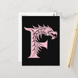 Drachengestalteter Buchstabe F, Drachenschrift, Mo Postkarte