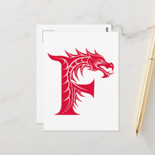 Drachengestalteter Buchstabe F, Drachenschrift, Mo Postkarte