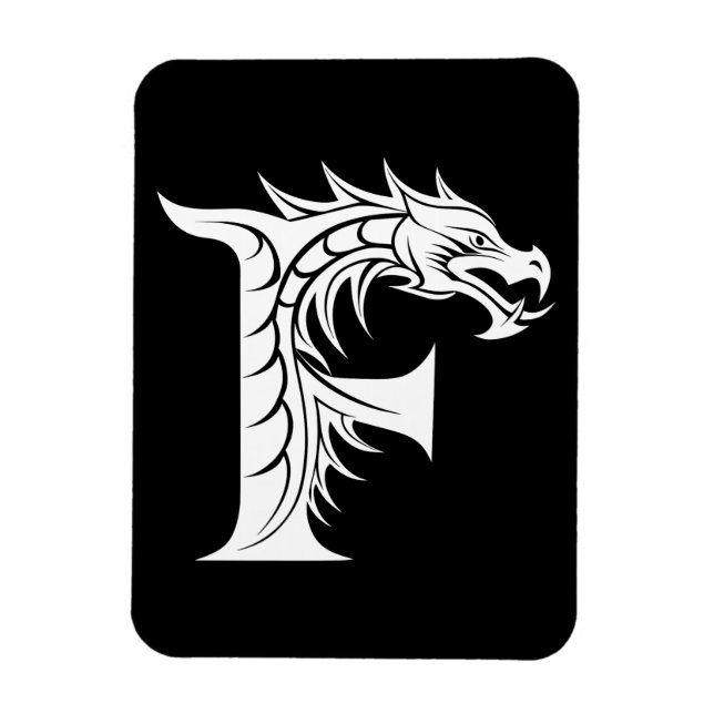 Drachengestalteter Buchstabe F, Dragenalphabet, Mo Magnet (Vertikal)
