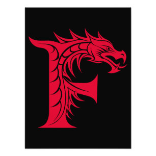 Drachengestalteter Buchstabe F, Dragonalphabet, Mo Fotodruck