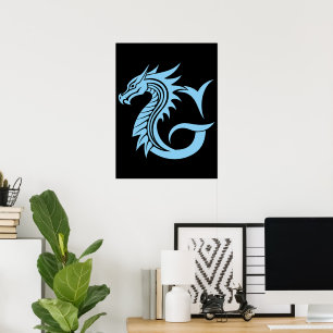 Drachengestalteter Buchstabe G, Drachenalphabet, M Poster