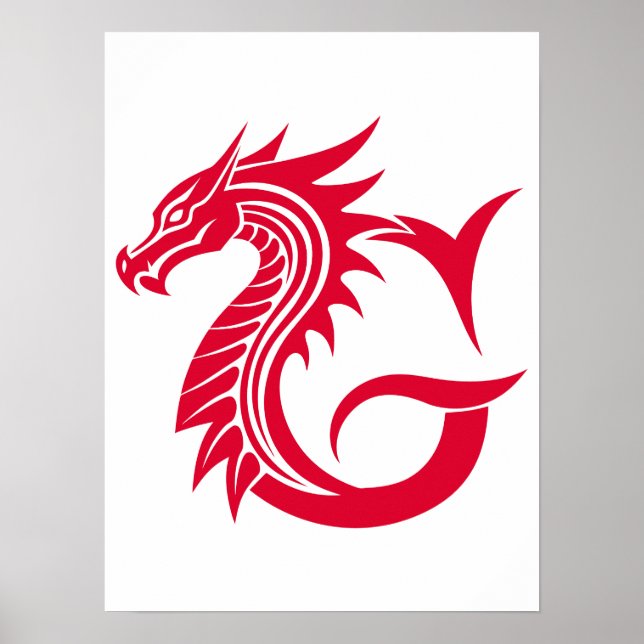Drachengestalteter Buchstabe G, Drachenschrift, Mo Poster (Vorne)