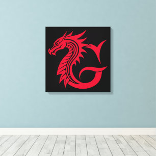 Drachengestalteter Buchstabe G, Dragonalphabet, Mo Leinwanddruck