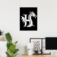 Drachengestalteter Buchstabe H, Drachenalphabet, M