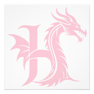 Drachengestalteter Buchstabe H, Dragonalphabet, Mo Fotodruck