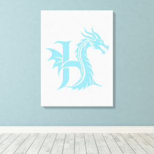 Drachengestalteter Buchstabe H, Dragonalphabet, Mo Leinwanddruck