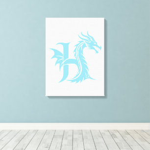 Drachengestalteter Buchstabe H, Dragonalphabet, Mo Leinwanddruck