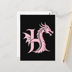 Drachengestalteter Buchstabe H, Dragonalphabet, Mo Postkarte