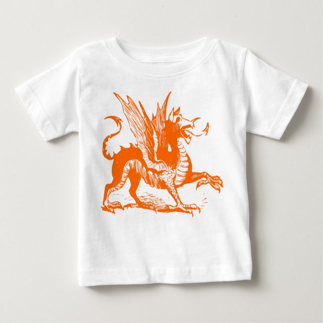 Drachengravur - Orange Baby T-shirt (Vorderseite)