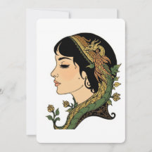 : Drachenhaar-Dame – Persische Fantasy-Blumen-Gruß