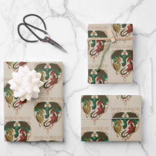 Drachenhaus   Drachenschild Geschenkpapier Set