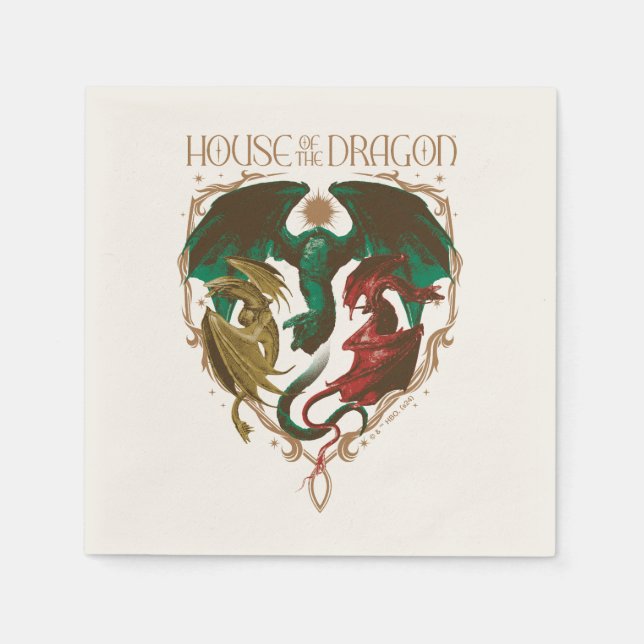 Drachenhaus | Drachenschild Serviette (Vorderseite)