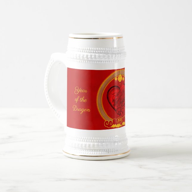 Drachenherz , Jahr des Drachen Bierglas (Vorderseite Links)