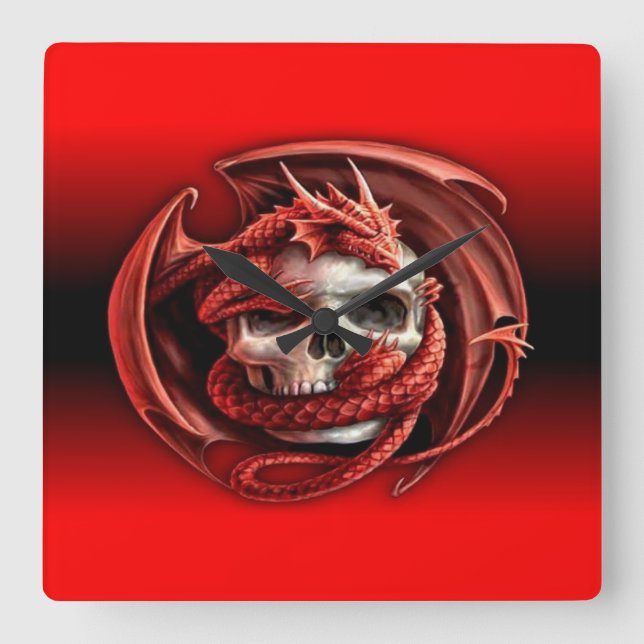 Drachenkäfer Quadratische Wanduhr (Vorderseite)