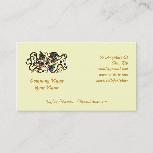 Drachenkämpfer kämpfen Drachen Visitenkarte (Vorderseite)