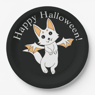 Drachenkatze Frohes Halloween Pappteller