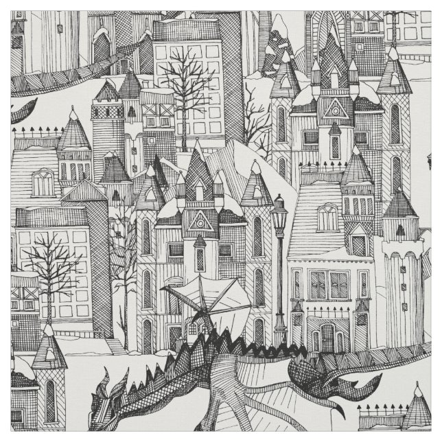 Drachenkönigwinterweiß Stoff (Muster)