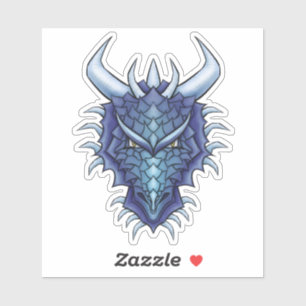 Drachenkopf magische mythische Kreatur Fantasy Art Aufkleber