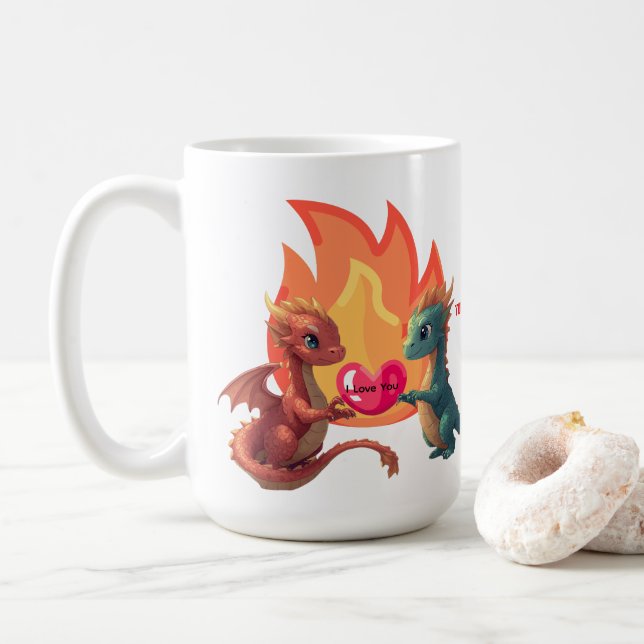 Drachenliebe-Tasse Kaffeetasse (Mit Donut)