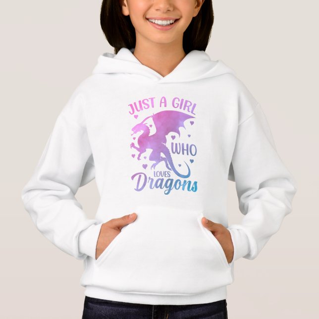 Drachenliebhaber niedlicher Girls Hoodie (Vorderseite)