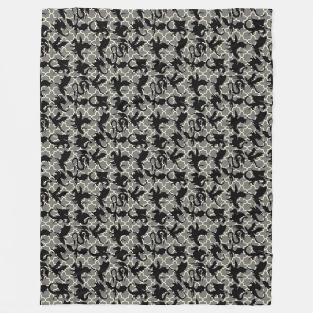 Drachenmuster 01.wx4x4.blue Gray BG Fleecedecke (Vorderseite)