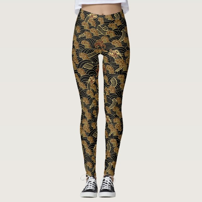 Drachenmuster Leggings (Vorderseite)