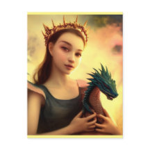 Drachenprinsess mit junger Drache