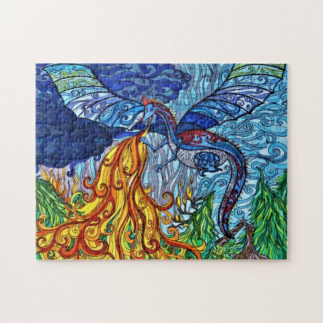 Drachenpuzzle aus Hartglas Puzzle (Horizontal)