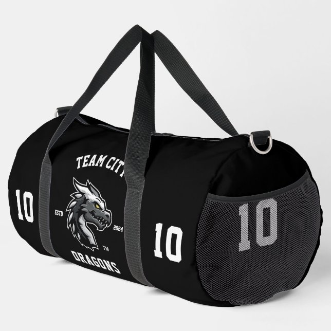 Drachens "Anpassbares" Sportteam Duffle Bag (Rechte Ecke)