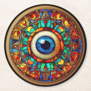 Drachens Auge Runder Pappuntersetzer