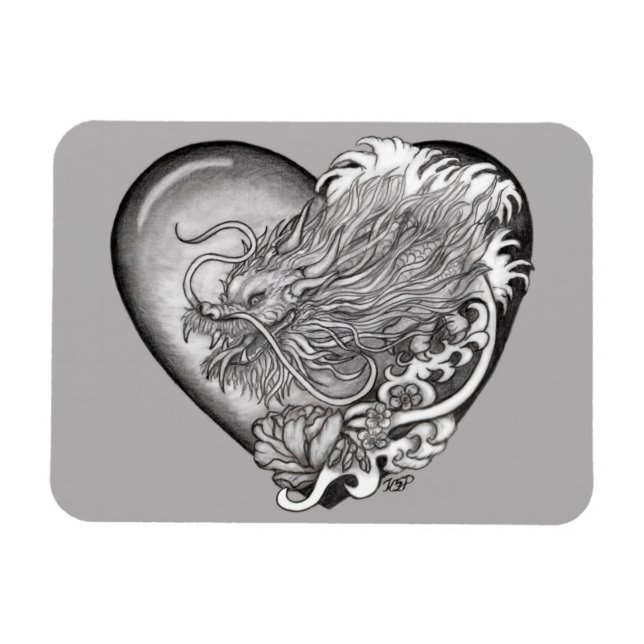 Drachens Herz Magnet (Horizontal)