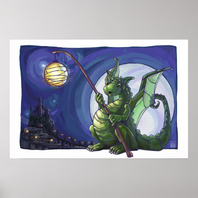 Drachenschauuhr Kunst Poster (Vorne)