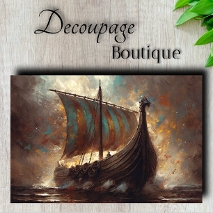 Drachenschiff Reise Découpage Seidenpapier