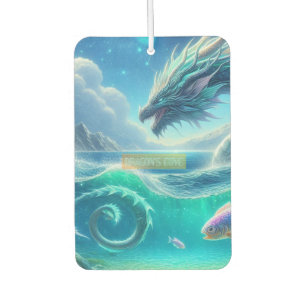Drachenschlucht-Ozeanszene — Fantasy-Drache Autolufterfrischer