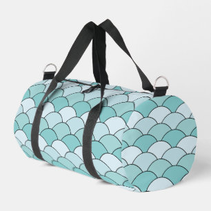 Drachenschuppen, Fächer, Wellen, Seigaiha, Blau Duffle Bag
