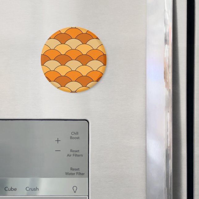 Drachenschuppen, Fächer, Wellen, Seigaiha, Orange Magnet (In Situ (Kühlschrank))