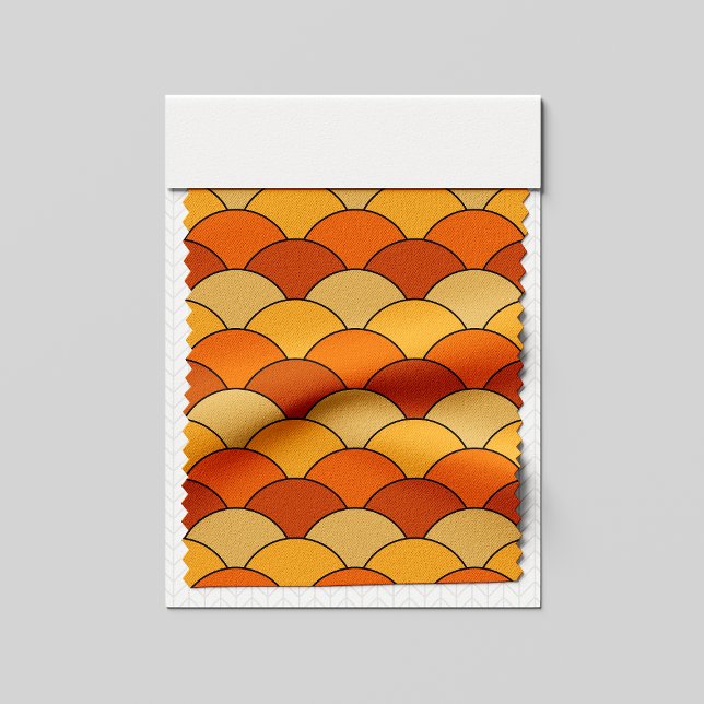 Drachenschuppen, Fächer, Wellen, Seigaiha, Orange Stoff (Von Creator hochgeladen)