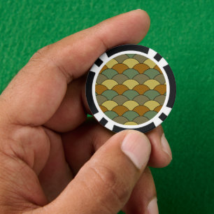 Drachenschuppen, Fächer, Wellen, Seigaiha, Tarnung Pokerchips