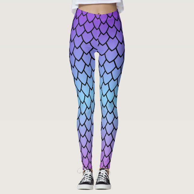 Drachenschuppenmuster Leggings (Vorderseite)