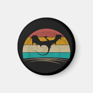 Drachenshirt Retro Vintage Drache Mythisches Wesen Magnet