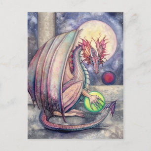 Drachensitz Fantasy Kunst Postkarte