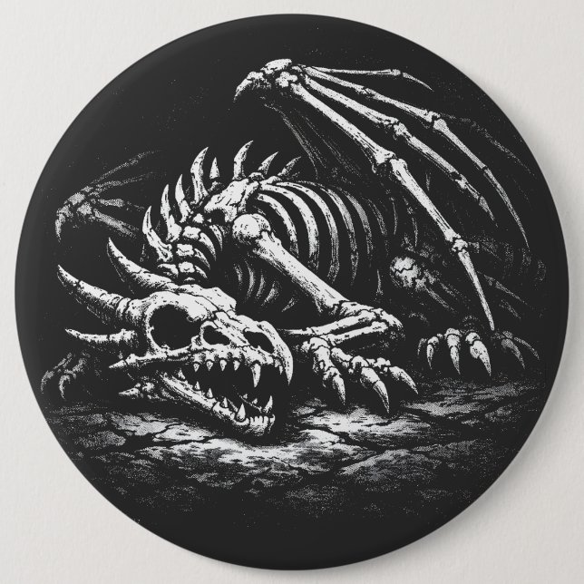 Drachenskelett — von BurnsInHell Button (Vorderseite)