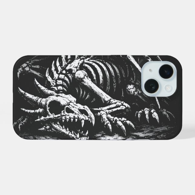 Drachenskelett — von BurnsInHell iPhone 15 Hülle (Rückseite (Horizontal))