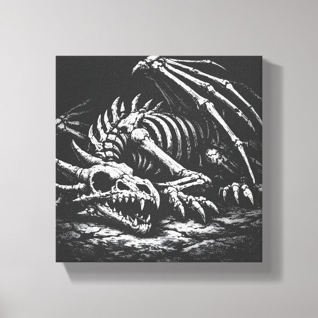 Drachenskelett — von BurnsInHell Leinwanddruck (Vorderseite)