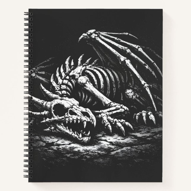 Drachenskelett — von BurnsInHell Notizbuch (Vorderseite)